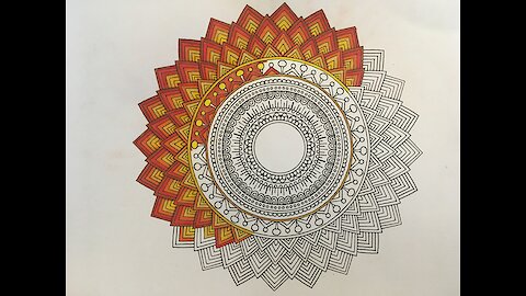 Coloring in Mandala coloring book with Woodless Colored Pencils | Relaxing Satisfying Video
