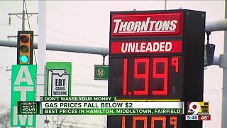 Gas prices fall below $2