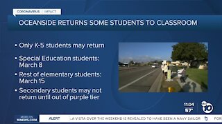 Some Oceanside students to be allowed to return to schools