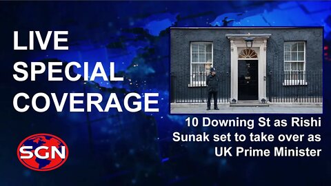 LIVE COVERAGE: 10 Downing Street as Rishi Sunak set to take over as prime minister