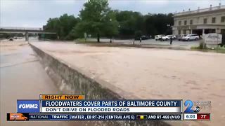 Heavy rains causing major flooding in Baltimore County