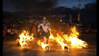 Magical Fire Dance in Bali Indonesia - Kecak Fire Dance at Tanah Lot