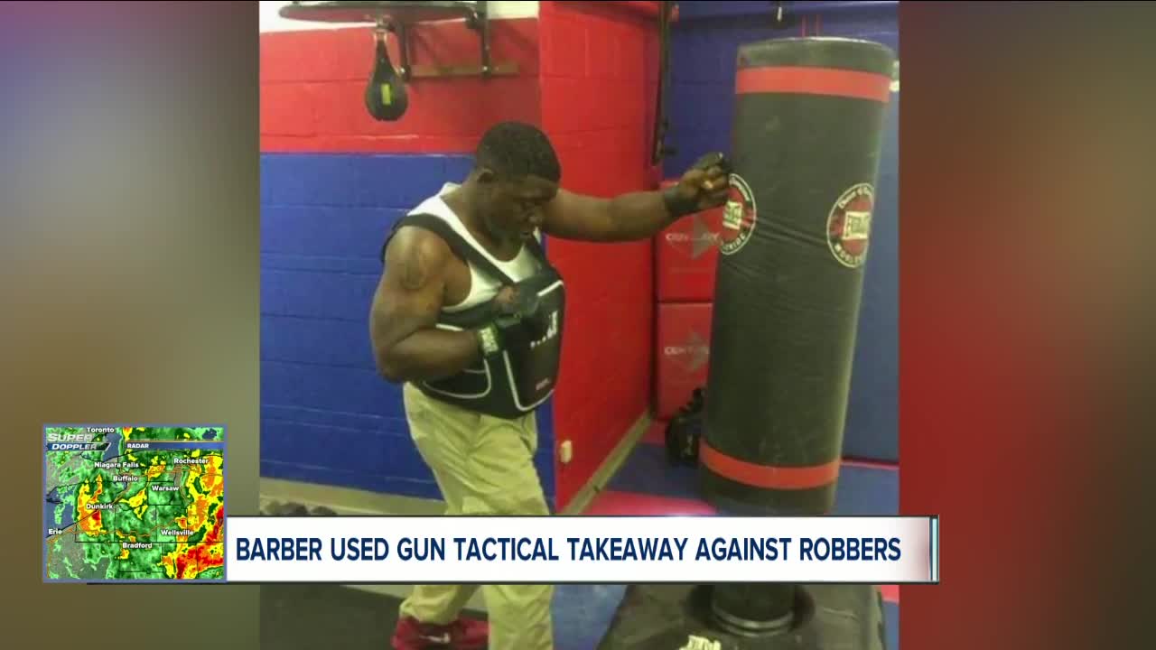 Tactical gun takeaway credited for helping barber in attack