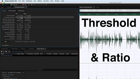 Dialogue Audio Compression: Threshold & Ratio Settings