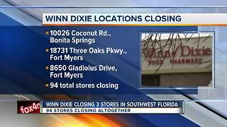 Three Southwest Florida Winn Dixie stores to close