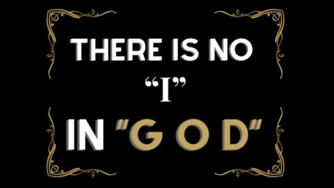 There is no “I” in GOD