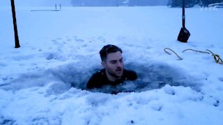 Jumping Into Frozen Lake