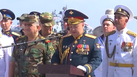 Naval parade celebrating Russian Navy Day in Tartous, Syria