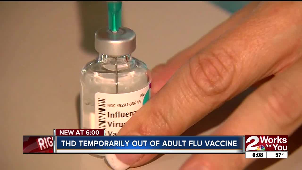 Tulsa Health Dept. temporarily out of adult flu vaccine