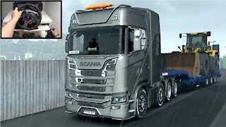 Scania S730 Wheel Loader 15t - Euro Truck Simulator 2 - Logitech g29 steering wheel gameplay