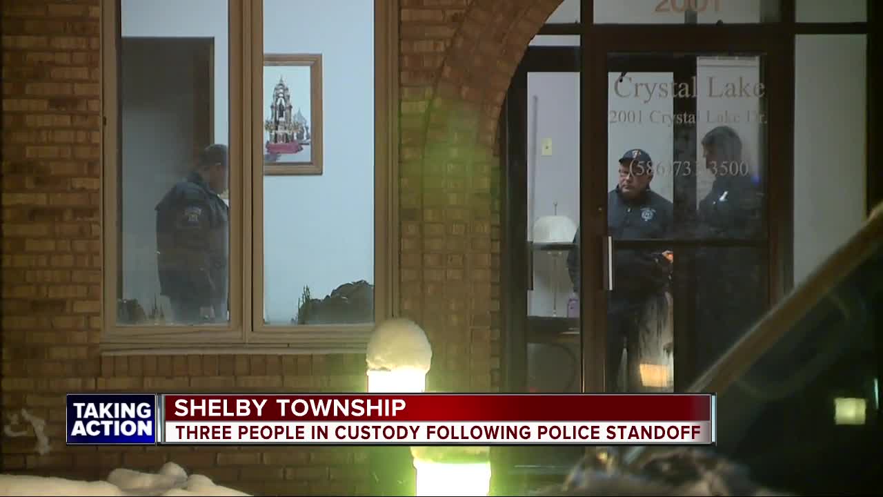 3 people in custody following police standoff in Shelby Township