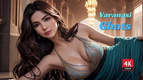 4k Ai Lookbook Girl l Gown Glamour | Varanasi Ghats #ailookbookgirl #aibeauty