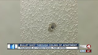 Bullet fired through woman's ceiling