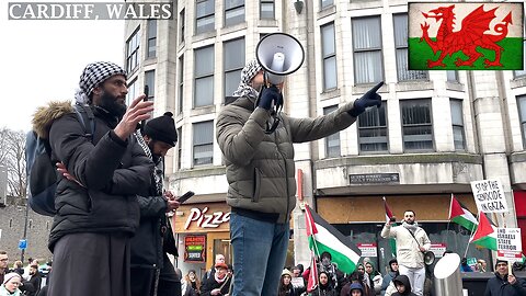 March Pro-PS Protesters, St Mary Street to BBC Cymru Central Square Cardiff☮️