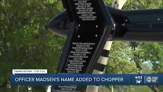 Fallen officer Madsen's name added to Tampa police helicopter