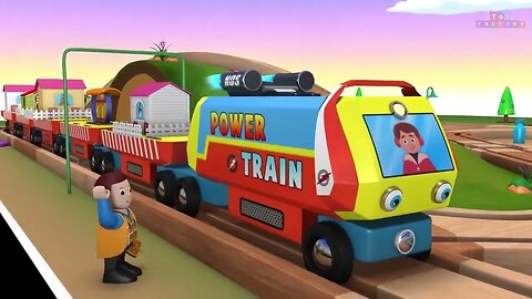 Toy train fun ride | cartoon train for kids | cartoon video