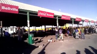 WATCH: 'Essential services workers' stranded at Cape Town taxi rank (mSs)