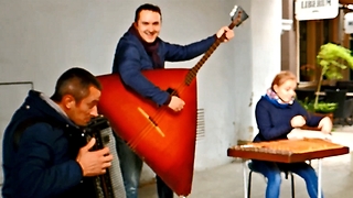 Fabulous street musicians perform in Gdansk, Poland