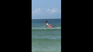 Surfing at the beach