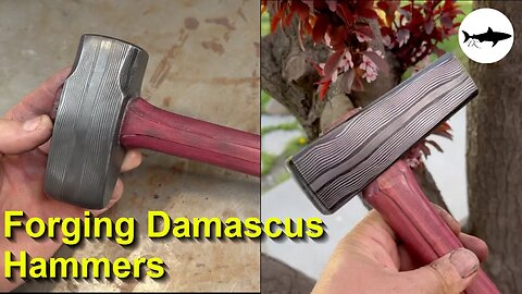 Forging some damascus hammers