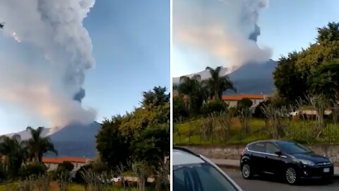 Mount Etna eruption footage is a sight to behold