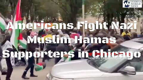 Americans Fight Nazi Muslim Hamas Supporters in Chicago