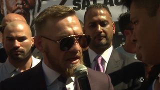 Conor McGregor's grand arrival before fight with Floyd Mayweather at T-Mobile Arena in Las Vegas