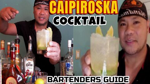 How to make CAIPIROSKA Cocktail Recipe/History & Tutorial/Best Cocktails/Bartender/Mixologist