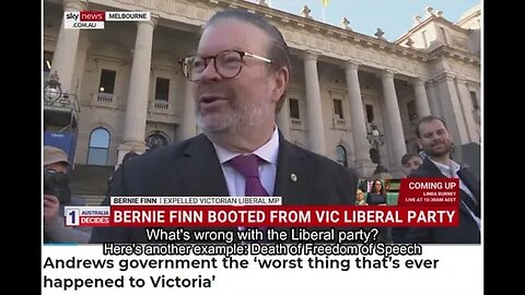 🚨 BREAKING: Bernie Finn Expelled from Liberal party, by Lobster Guy. Freedom of Speech lol