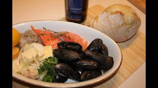 Mussels and Salmon, French Style