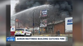 Akron firefighters battle large fire on East Exchange Street