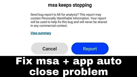 msa keeps stopping error | How To Fix