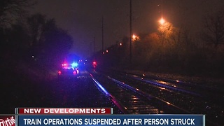 Train operations suspended after person struck on tracks