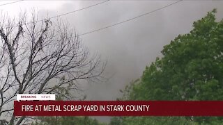 Fire breaks out at Canton Township scrap yard