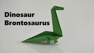 How to Make Origami Dinosaur Brontosaurus