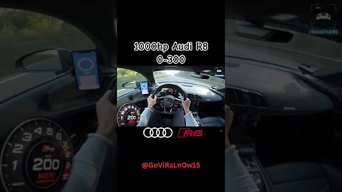Insane 0-300KMH Acceleration in the Audi R8 Unleashing Unbelievable Speed! #viral #audir8 #300kmh