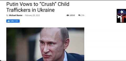 🇷🇺👊Putin Vows to Crush Child/Sex/Organ Traffickers of the Globalist Deep State Elites in Ukraine!