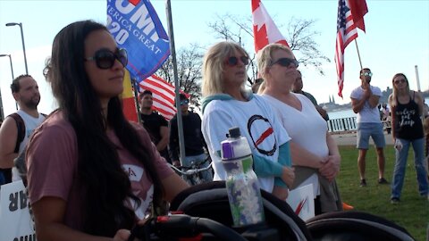 Guest speakers - Anti-Lockdown peaceful protest in Windsor, Ontario, Canada. November 8th, 2020