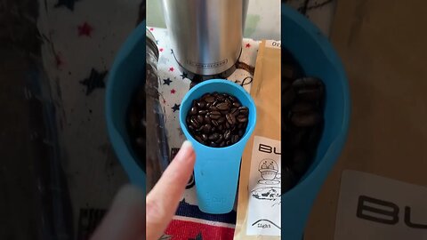Trying out our new coffee grinder