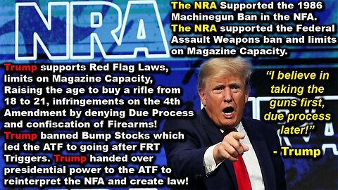Trump was no friend to Gun Owners or a Supporter of the 2nd Amendment!
