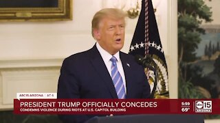 President Trump officially concedes 2020 election