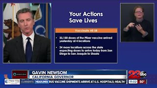Newsom provides update on Pfizer vaccine in California
