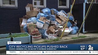 City recycling pickups pushed back