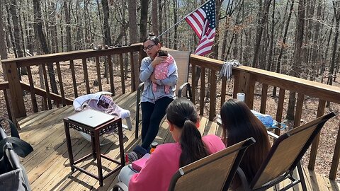 Nothing better than watching my wife start homeschool with a prayer and the flag salute on our deck