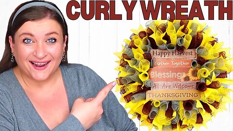 How to make a Basic Curly Deco Mesh Fall Wreath Tutorial Thanksgiving DIY