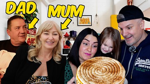 THIS ONE Brits Try Cinnamon Roll Cheesecake for the first time! ft MUM & DAD
