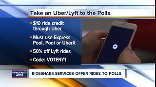 Ridesharing services offering discounted rides to polling places