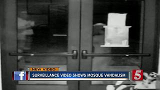 Surveillance Video Shows Suspected Mosque Vandals