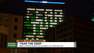 BMO Harris Bank Building lit for Bucks playoffs