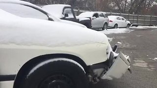 Wintry weather leads to icy roads, crashes